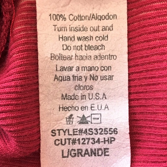 T PARTY Red Long Sleeved Shirt w/Fleur d'Lis & RS - Picture 7 of 7